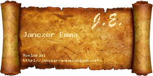 Janczer Emma névjegykártya
